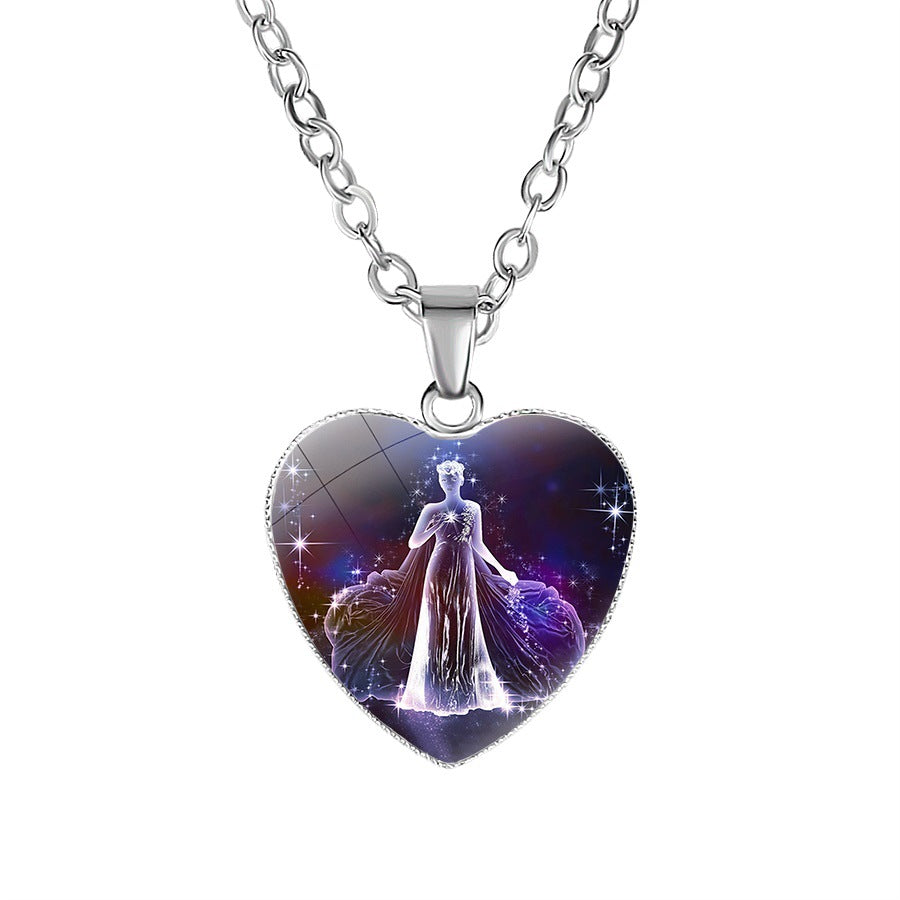 Women's Zodiac Heart Pendant Necklace Jewelry DealSniper.net Virgo