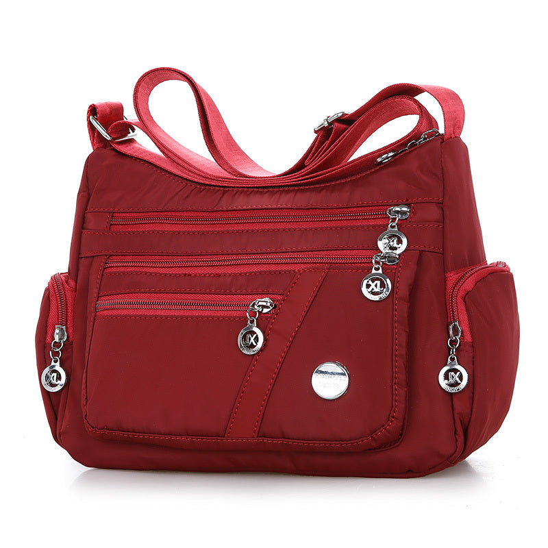 Ladies Multi-layer Square Fashion Women Shoulder Women DealSniper.net Wine Red