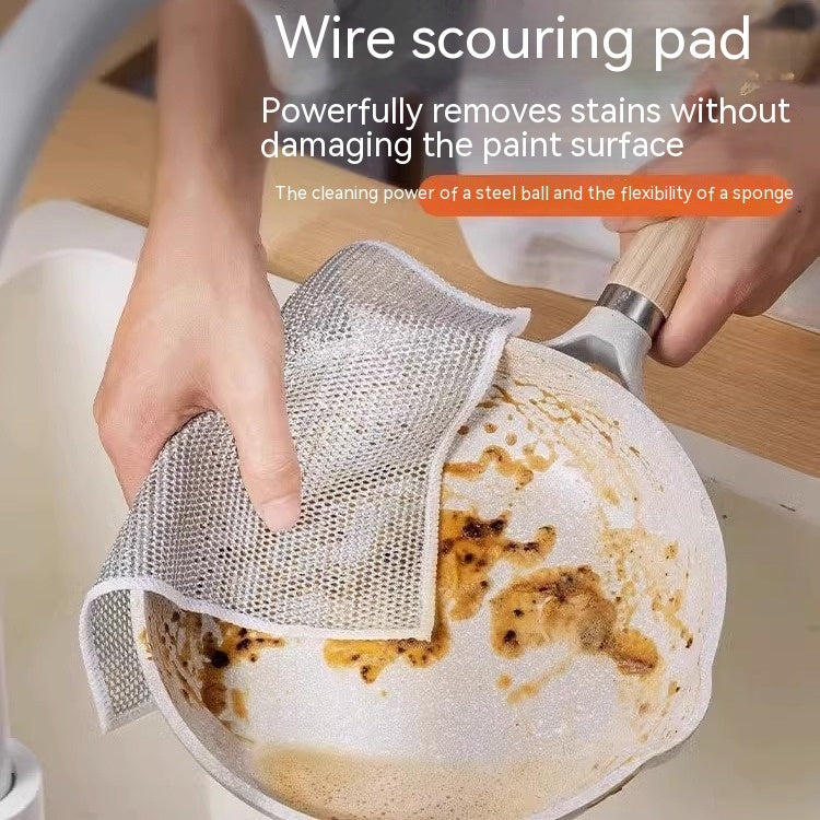 Silver Silk Rag Double-sided Kitchen Magic Dishcloth Kitchen DealSniper.net