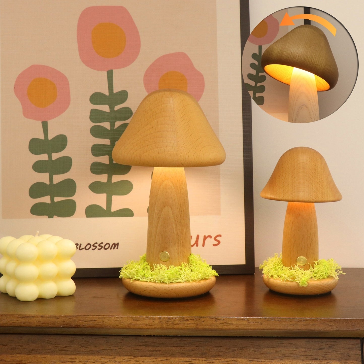 Twisted Mushroom Night Warm Light Touch Night Light Home Decor DealSniper.net
