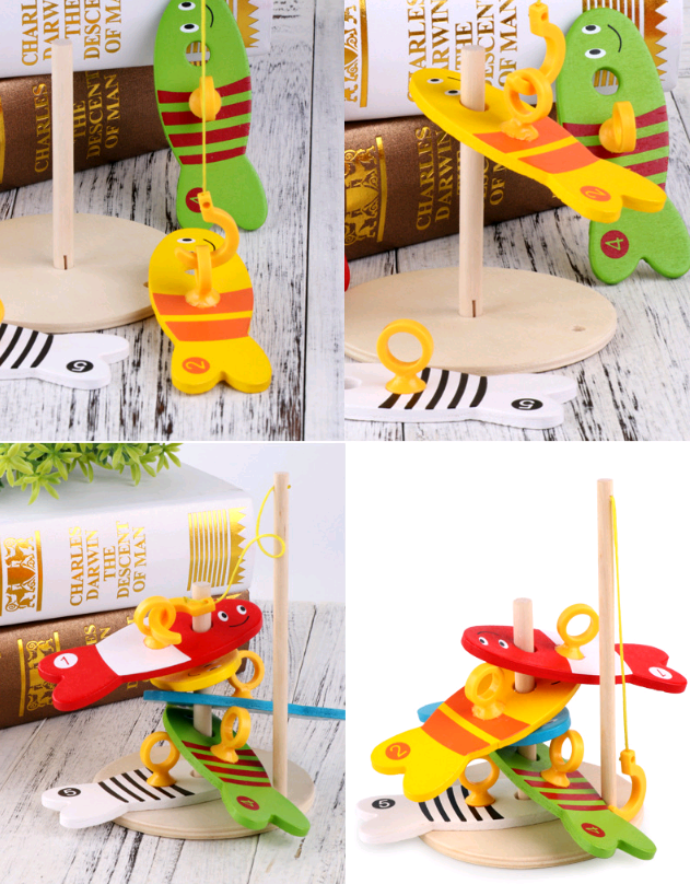 Children's educational creative fishing toys wooden Kids DealSniper.net