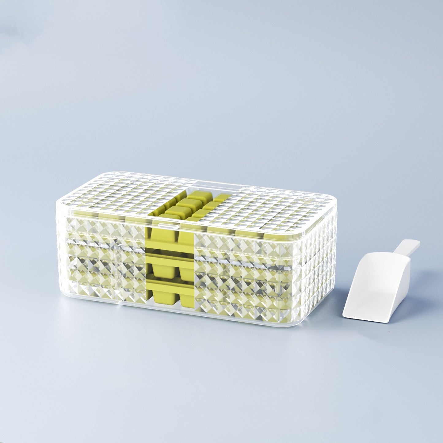 Large New Silicone Square Ice Mold Ice Cube Trays Lid Mold Kitchen DealSniper.net Green 96grids