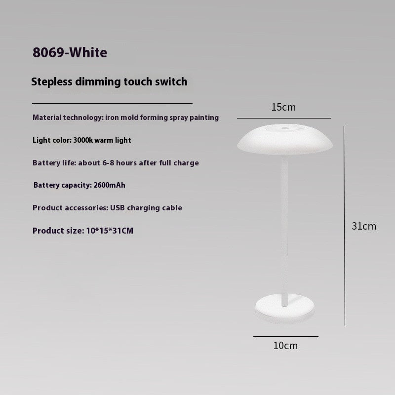 Dimming Touch Atmosphere Charging Lamp Decorative Ornaments Home Decor Gym From House 2600mAh White