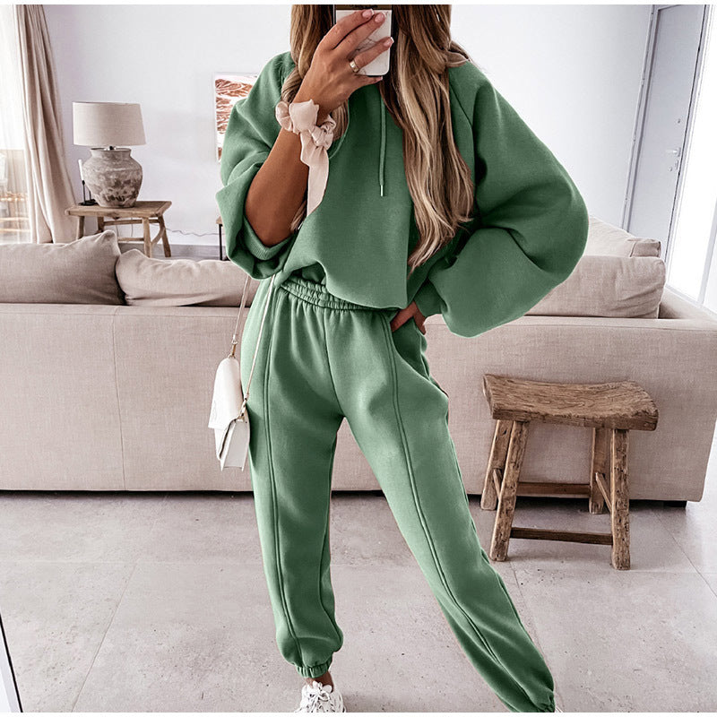 New Sports And Leisure Suit Two-piece Women Women DealSniper.net Green L