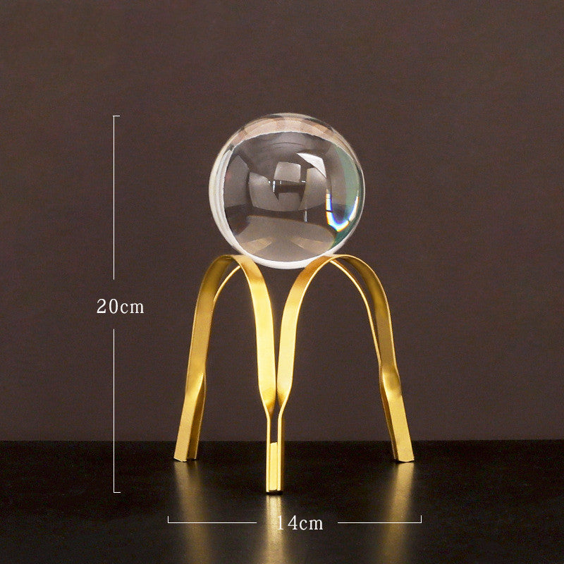 Nordic Light Luxury Metal Crystal Ball Ornaments Creative Gifts Holidays dealsniper-net Golden Arch High style