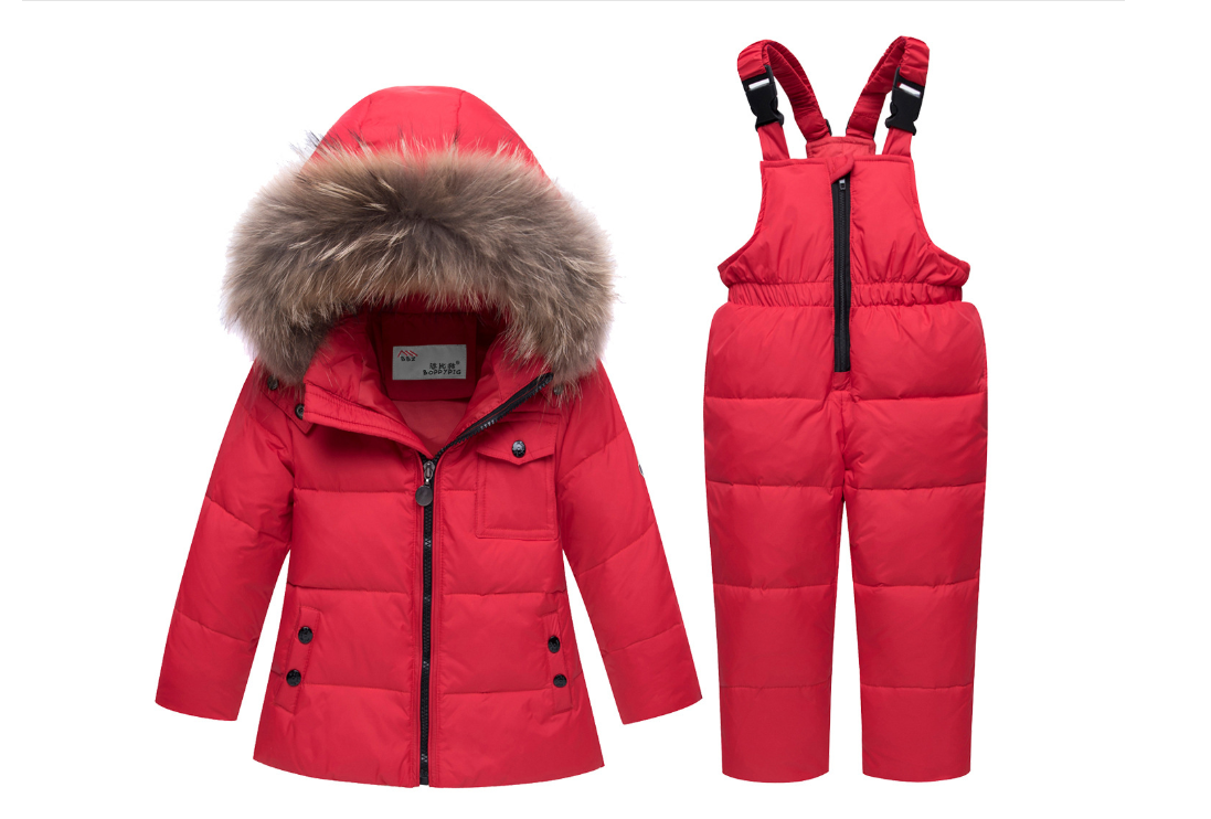 New children's sling down jacket two-piece Kids DealSniper.net Red 100cm
