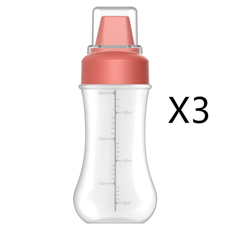 Five-hole Scale Squeezing Sauce Bottle With Lid Kitchen Tool Kitchen DealSniper.net Finnish red 3PCS