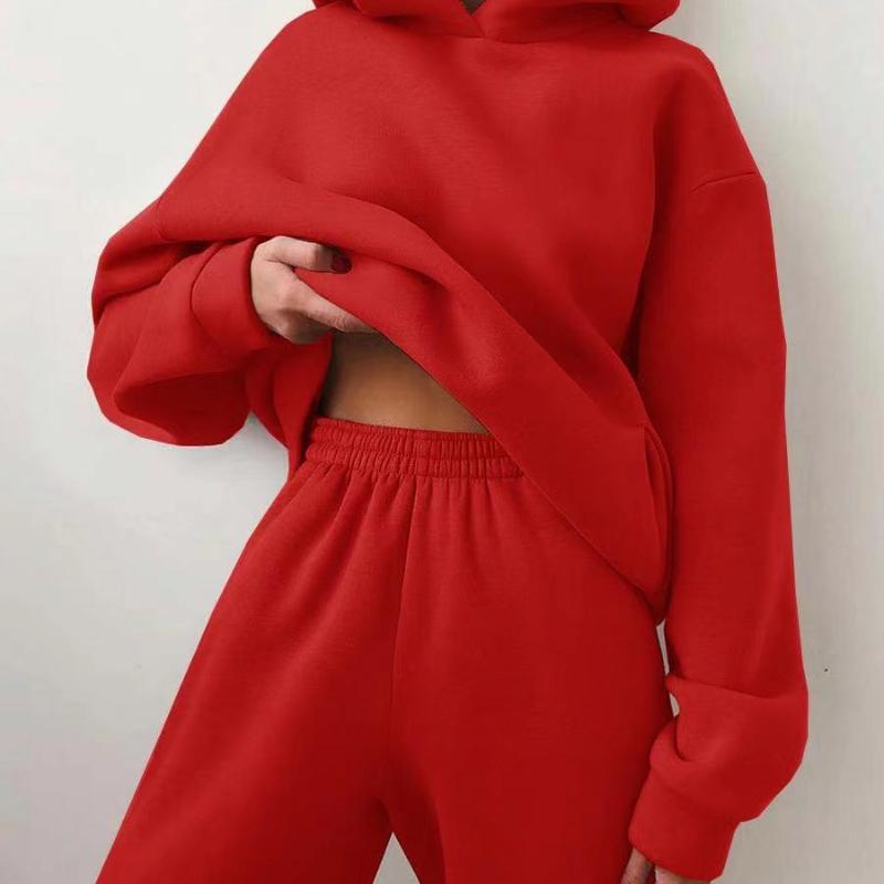 Women's Casual Hooded Sweater Two-piece Suit Clothes Hoodie Tracksuit Women DealSniper.net