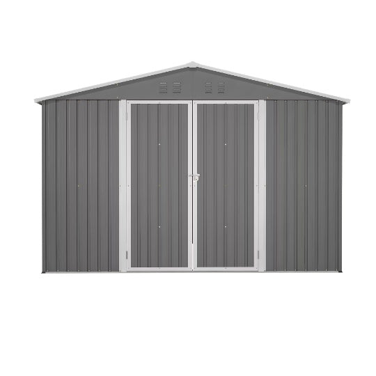 Steel Garden Shed With Double Lockable Door Garden DealSniper.net Gray
