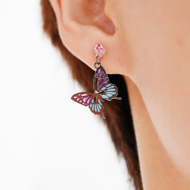 Asymmetric Butterfly Earrings Fashion Ear Clip Jewelry dealsniper-net