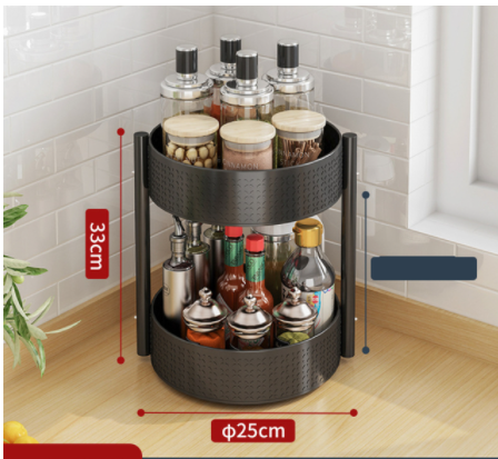 Multi Layer Rotating Spice Storage Rack For Kitchen Countertops Kitchen DealSniper.net Doublelayer