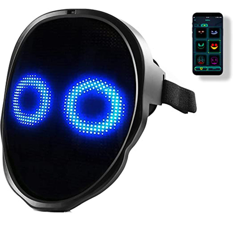 Halloween Face Masks Full Color LED Luminous Mask Holidays DealSniper.net Rechargeable 1PC