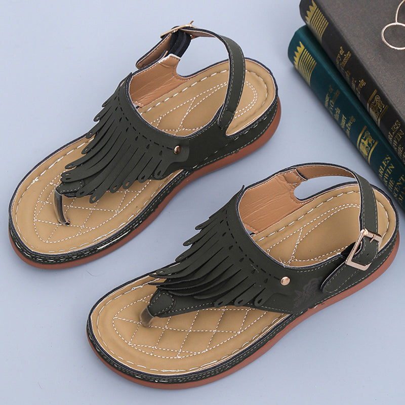 Women's Roman Cutout Thong Wedge Beach Sandals Deals DealSniper.net Navy Blue 35