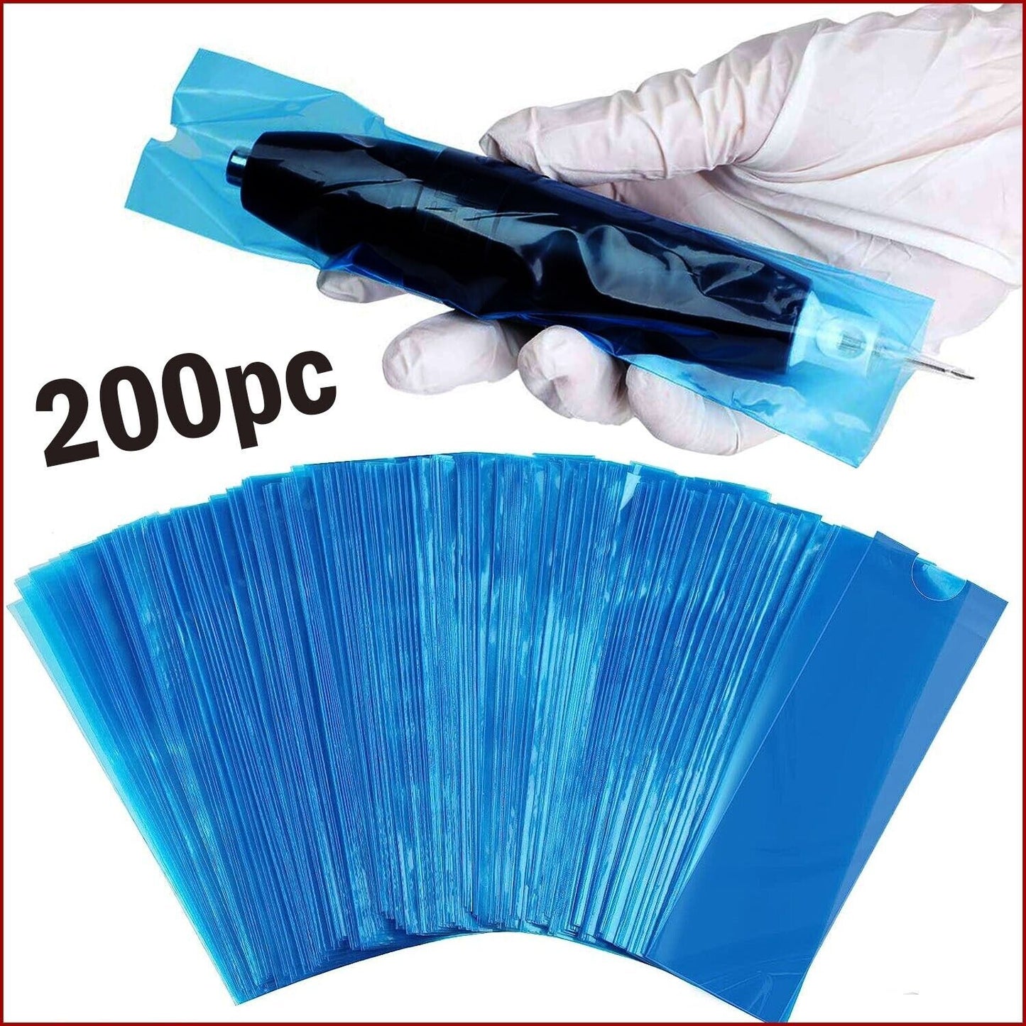 200PCS Disposable Tattoo Machine Pen Clip Cord Sleeves Supply Cover Plastic Bags Beauty DealSniper.net