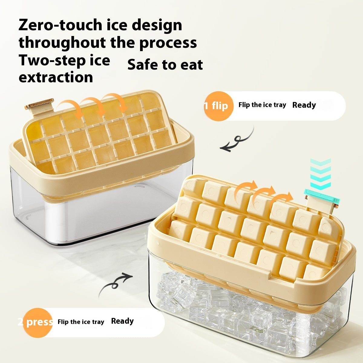Ice Cube Mold One-click Deicing Press Flip Ice Maker Kitchen DealSniper.net