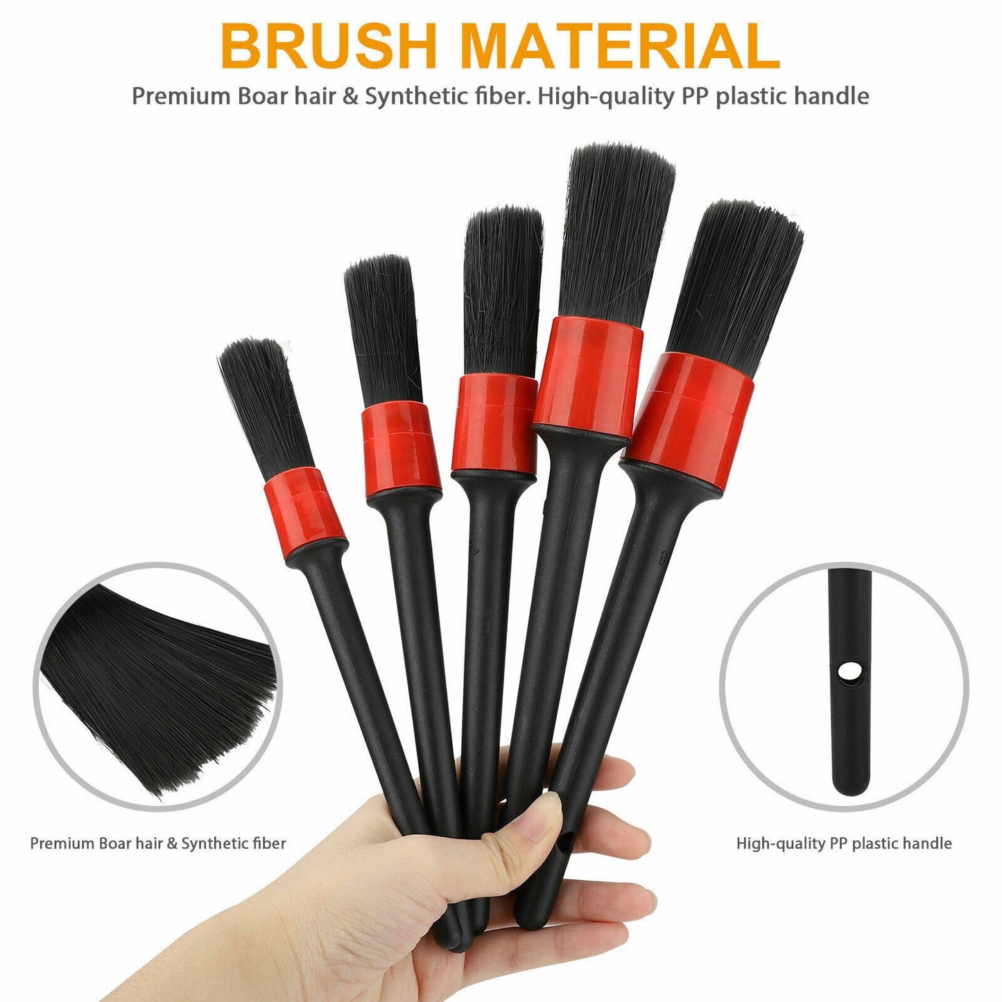 13pcs Car Detailing Brush Kit Boar Hair Vehicle Auto Engine Wheel Clean Brushes Vehicle DealSniper.net