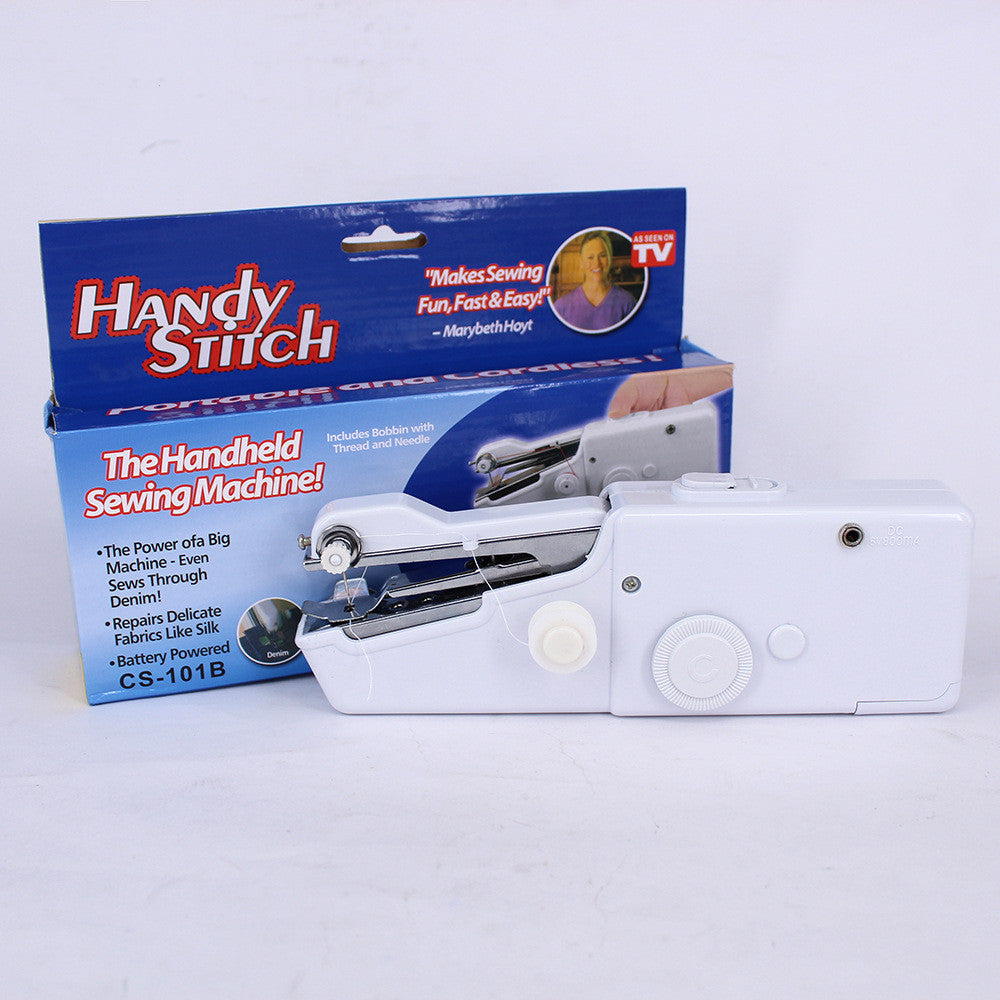 Portable Mini Hand Sewing Machine Quick Handy Sew Needlework Deals DealSniper.net White No configuration