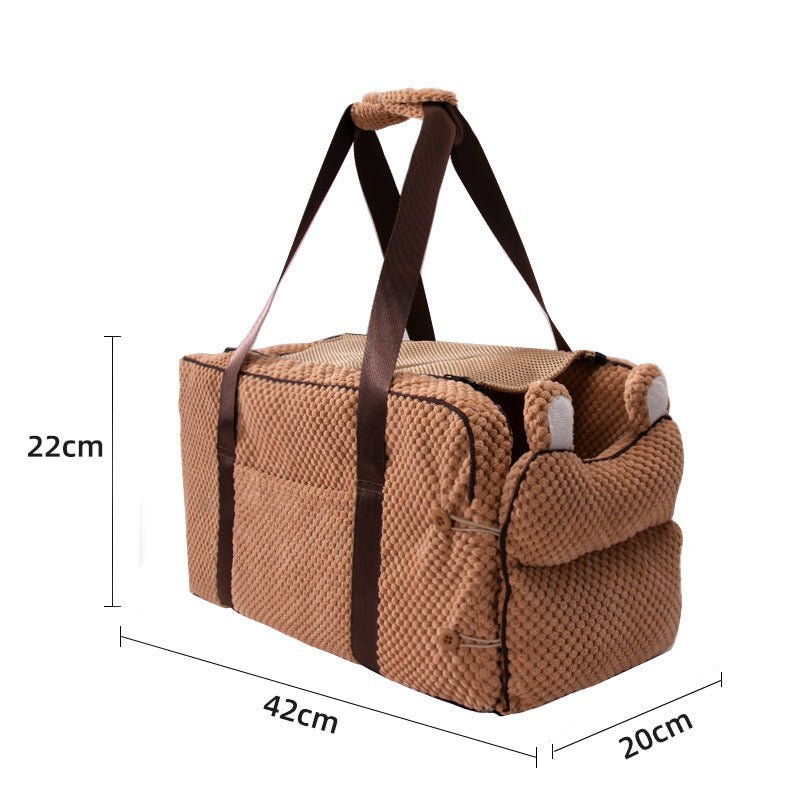 Cat Safety Seat Center Control Nest Pets DealSniper.net Luxury yellow bear 22x42x20cm