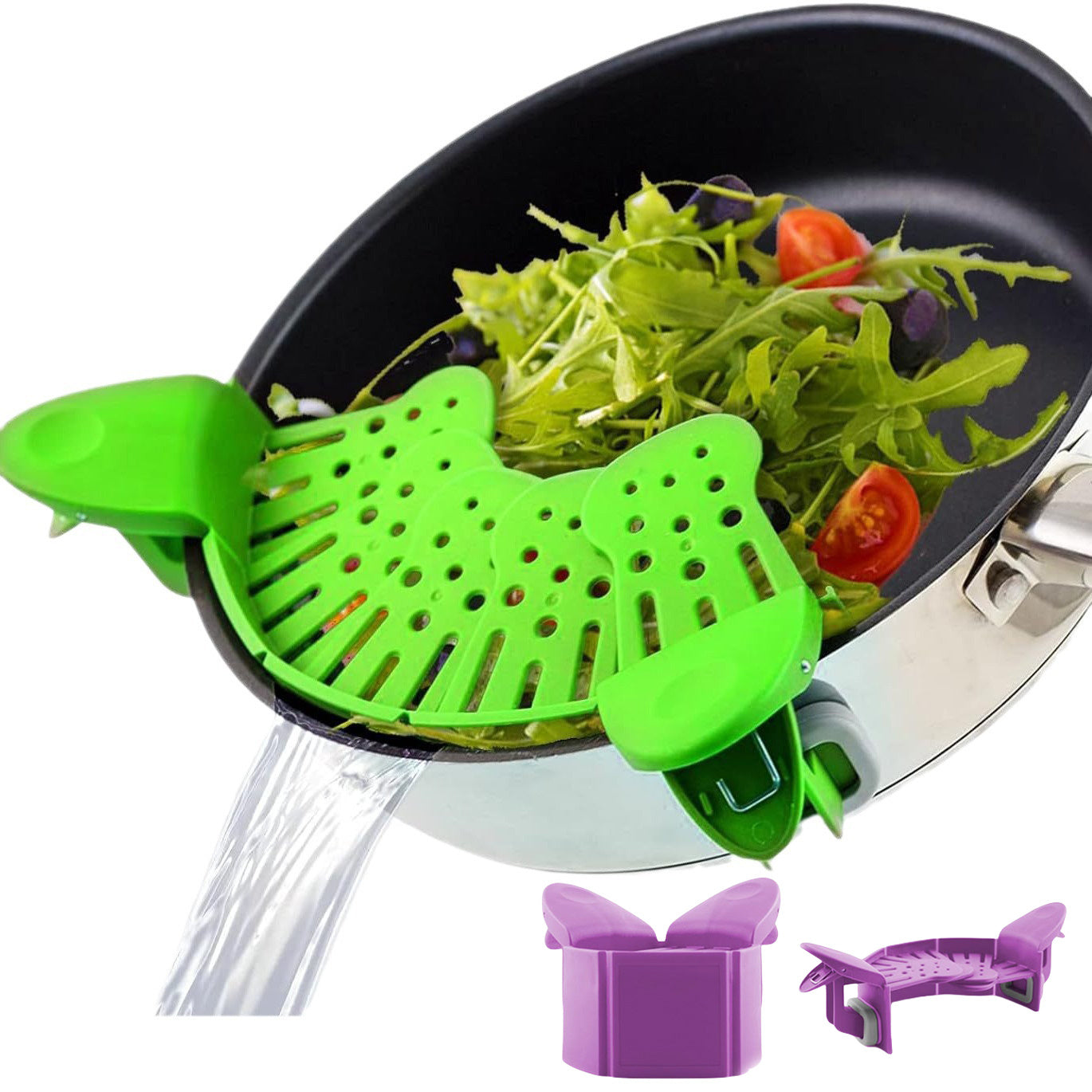 Universal Silicone Clip-on Pan Pot Strainer Anti-spill Pasta Pot Kitchen DealSniper.net