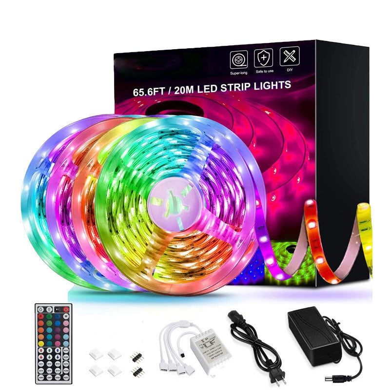 LED Strip Lights Lamp 5050 RGB Flexible Tape Diode 5M Controller Room Decor TV Computer BackLight Decoration Christmas Electronics DealSniper.net