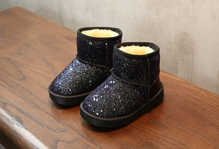 Children's snow boots in sequins Kids DealSniper.net black 25