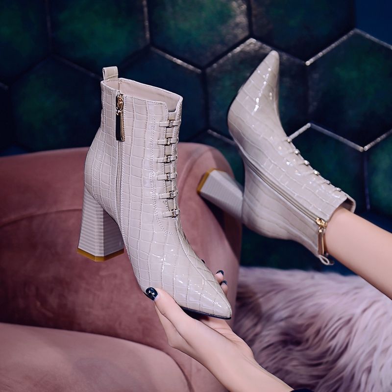 Patent Leather Pointed Toe Knight Fashion Martin Boots Women Women DealSniper.net
