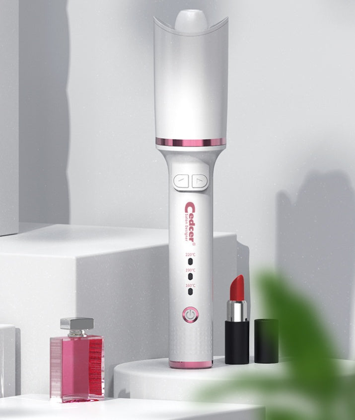 Auto Rotate Hair Curler Ceramic Curling Iron Long-lasting Beauty DealSniper.net White AU