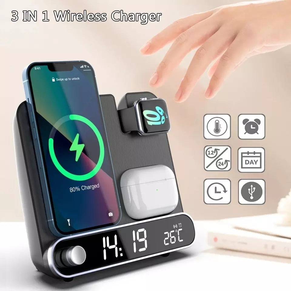Alarm Clock Wireless Three In One Wireless Charging Electronics DealSniper.net