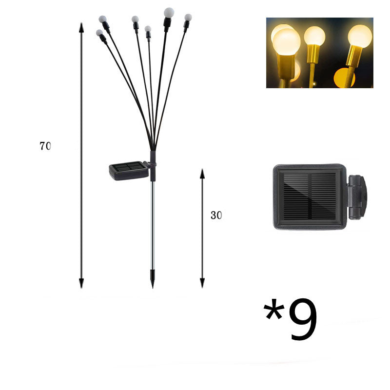 Simulation Firefly Solar Light Outdoor Garden Decoration Lawn Garden dealsniper-net Warm light 9PCS