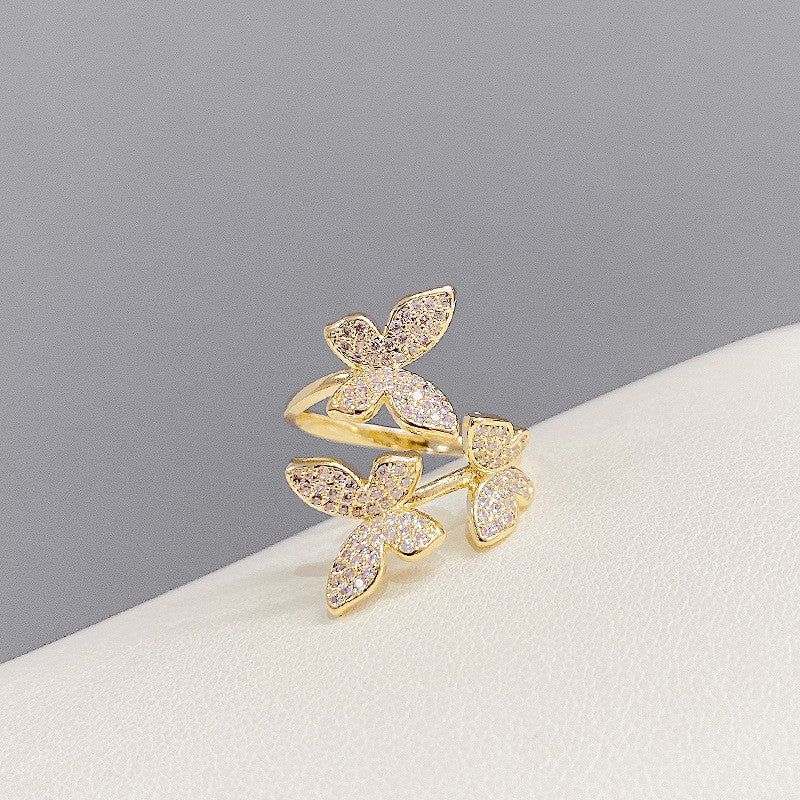 Butterfly Ring Female Niche Diamond Temperament Ring Jewelry DealSniper.net