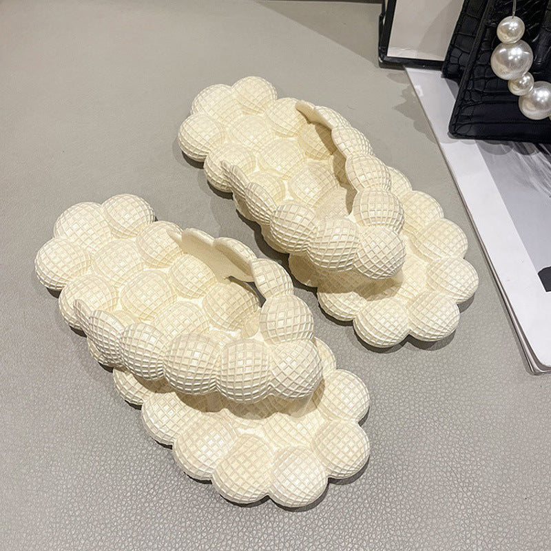 Bubble Slippers Summer Flip-flops Women Indoor Outdoor Flat Sandals Beach Shoes Women DealSniper.net Beige 36to37
