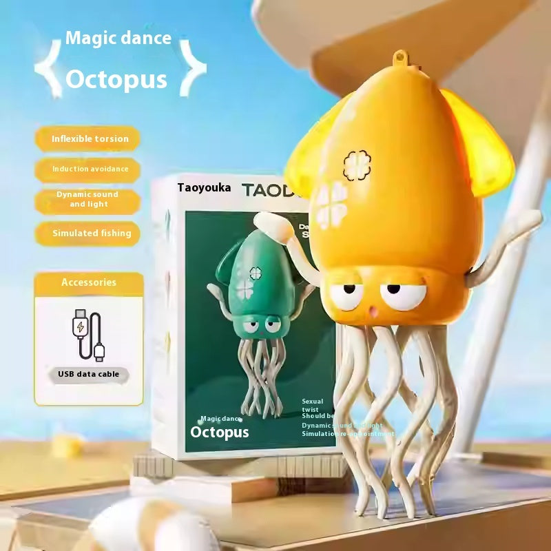Octopus Automatic Sensing Obstacle Avoidance Puzzle Toy Kids DealSniper.net Yellow base