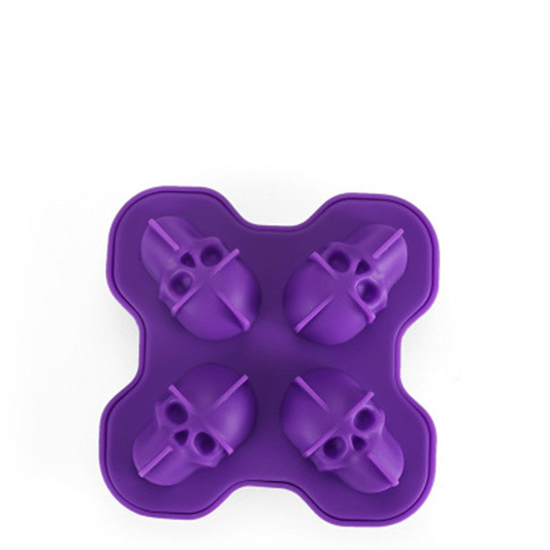 Large Square Black Silicone Ice Cube Mold Kitchen DealSniper.net Purple 4skulls with ice Grid