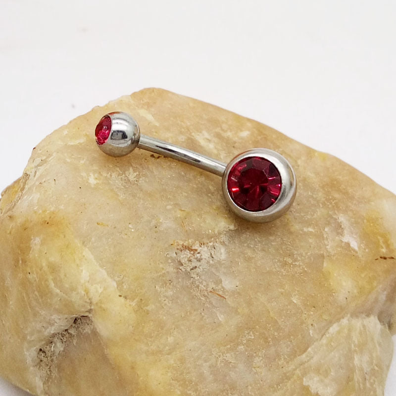 Puncture Hypoallergenic Titanium Steel Navel Buckle Belly Nail Jewelry DealSniper.net Wine Red