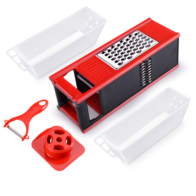 Multifunctional Kitchen Utensils Cutting Tool Kitchen DealSniper.net Red Two drains