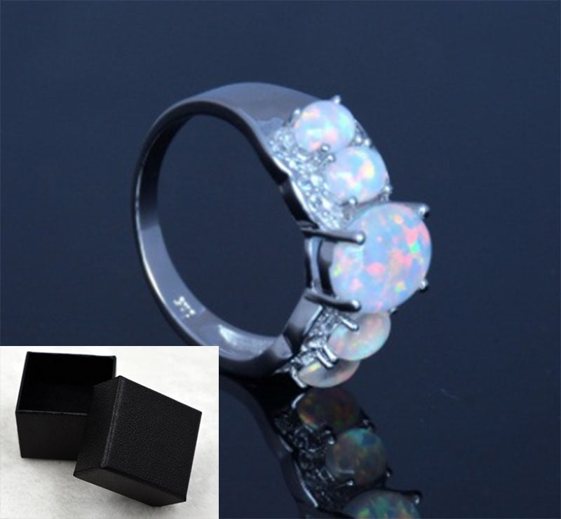 Five oval diamonds Opel ring Jewelry DealSniper.net Us10 White With Box