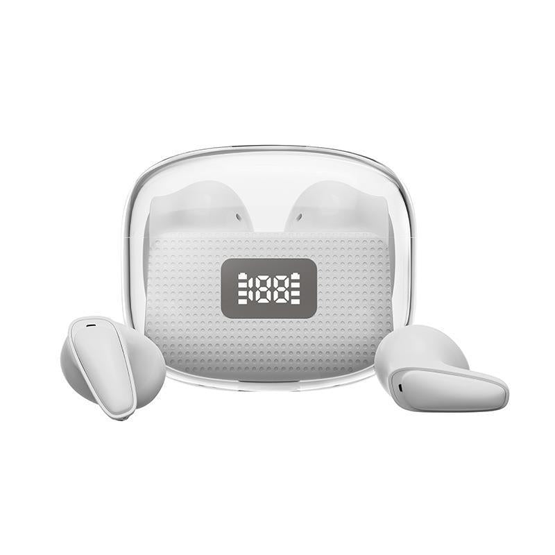 Tws Wireless Fully Transparent Space Capsule Half In-ear Bluetooth Headset Electronics dealsniper-net White Neutral