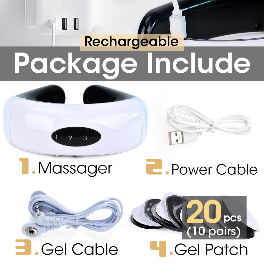 Multifunctional Shoulder And Neck Massager Health dealsniper-net Rechargeable With10pairs patch