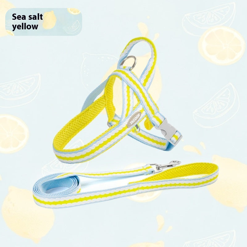 Dog Hand Holding Rope Portable Pet Harness Pets dealsniper-net Sea Salt Yellow L