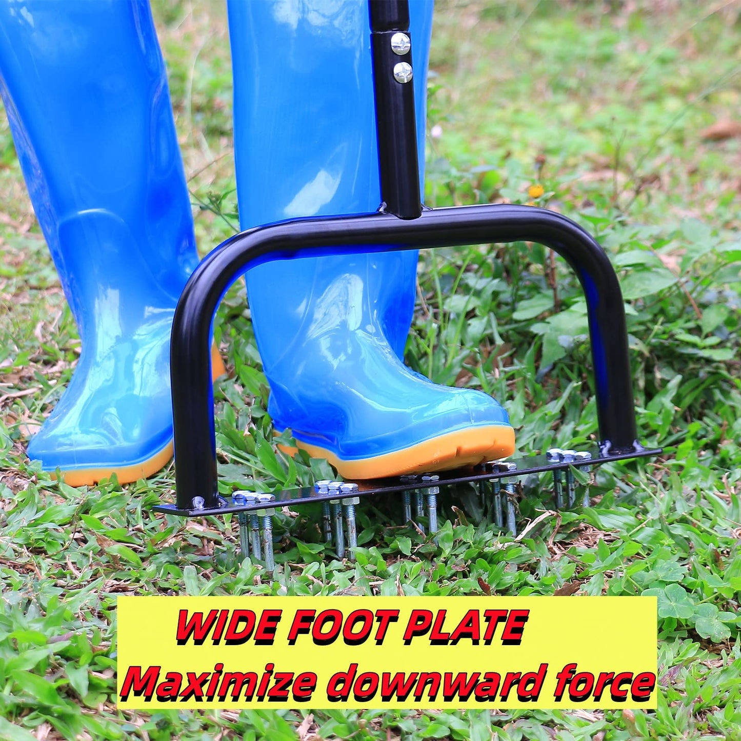 Lawn Aerator Tool Manual Metal Spike Grass Aeration With Dethatching Garden DealSniper.net