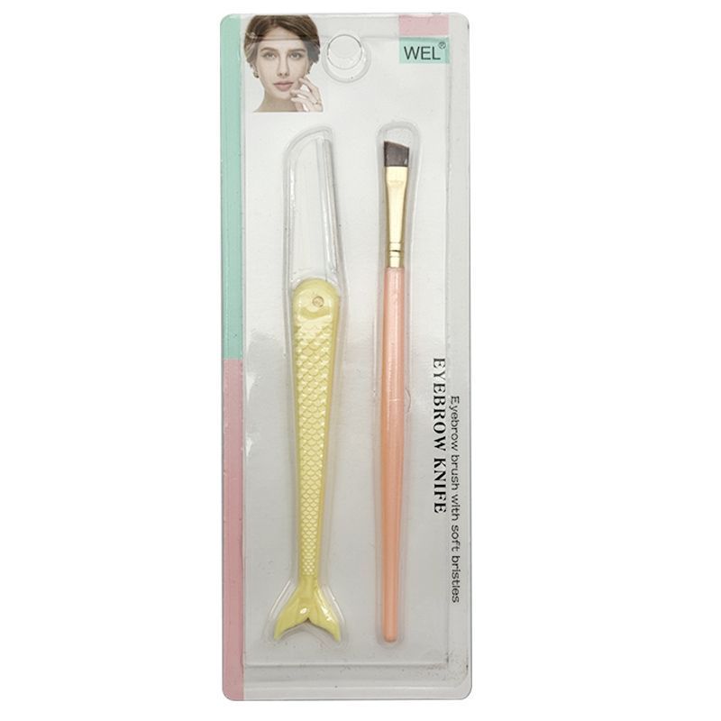 WEL-031 Fish-shaped Eyebrow Trimming Knife Beauty DealSniper.net Yellow
