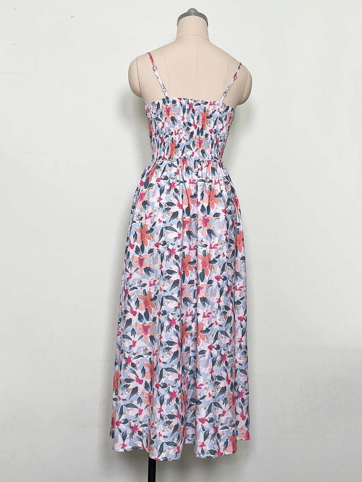Fashionable Deep V Printed Slip Dress Summer Women DealSniper.net