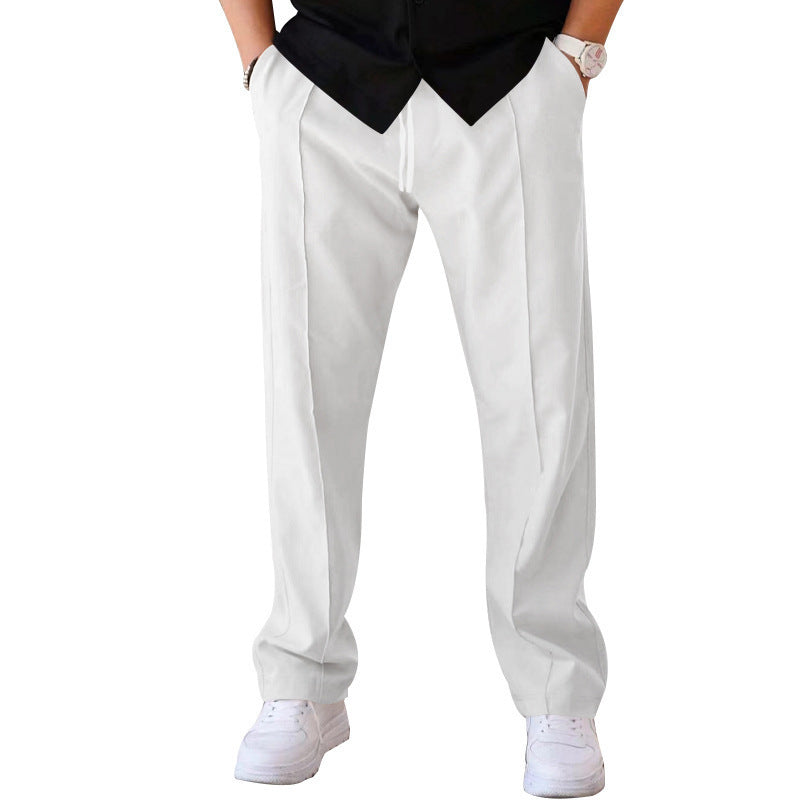 Men's Trousers Sports Casual Loose Straight Pants Men DealSniper.net White L