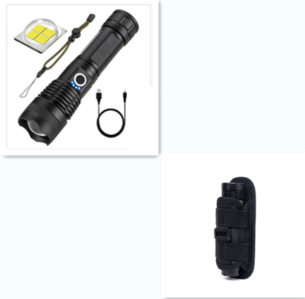 Strong Light Flashlight, Rechargeable, Zoom Power Display, Outdoor Super Bright And Portable Outdoor DealSniper.net P50 wick no battery suit