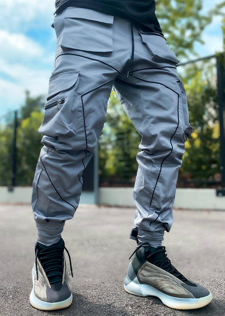 Work Pants Men's Japanese Trousers Loose Large Size Men DealSniper.net Grey 2XL