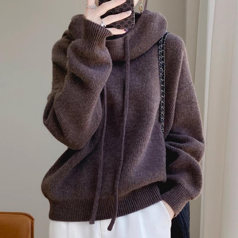 Women's Sweater Thicken Lazy Style All-match Long-sleeved Women DealSniper.net Mocha Color Thickness 750g 2XL
