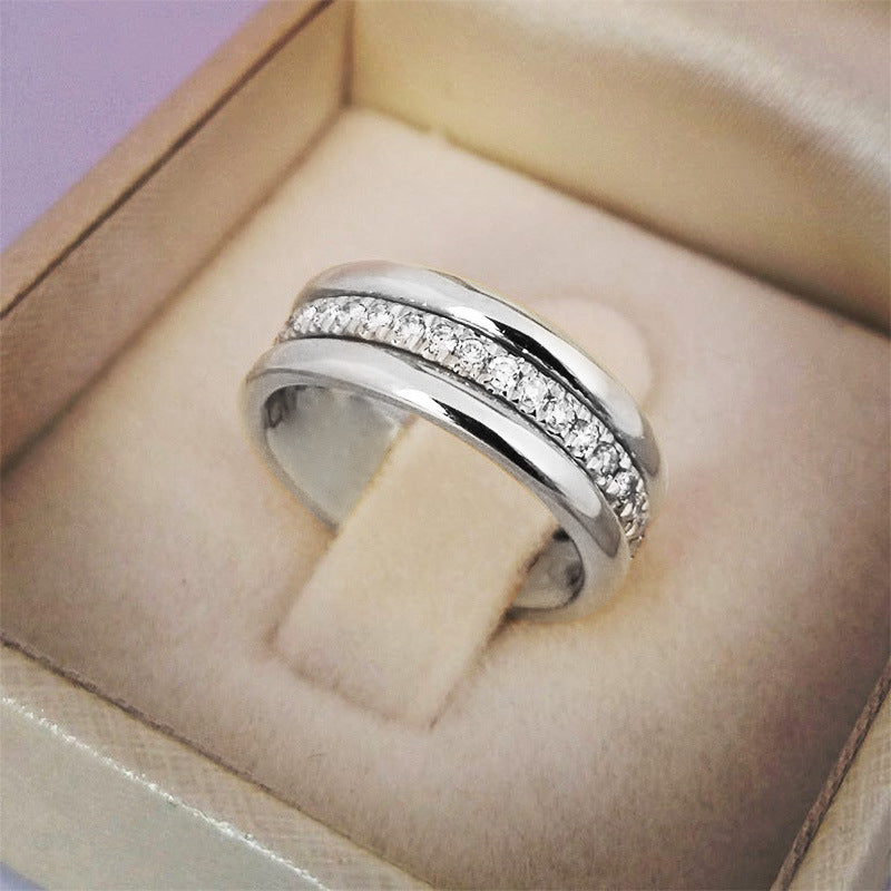 Simple Golden Sliver Rhinestones Ring Fashion Jewelry Gym From House White gold 10
