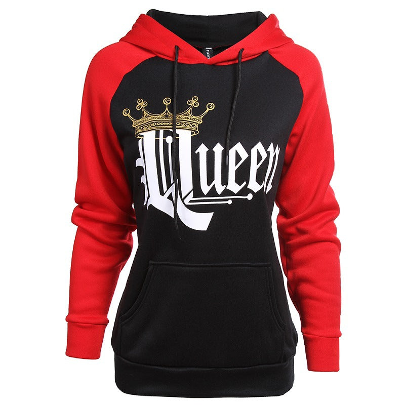 Printed Hooded Couple Sweatshirt Women DealSniper.net