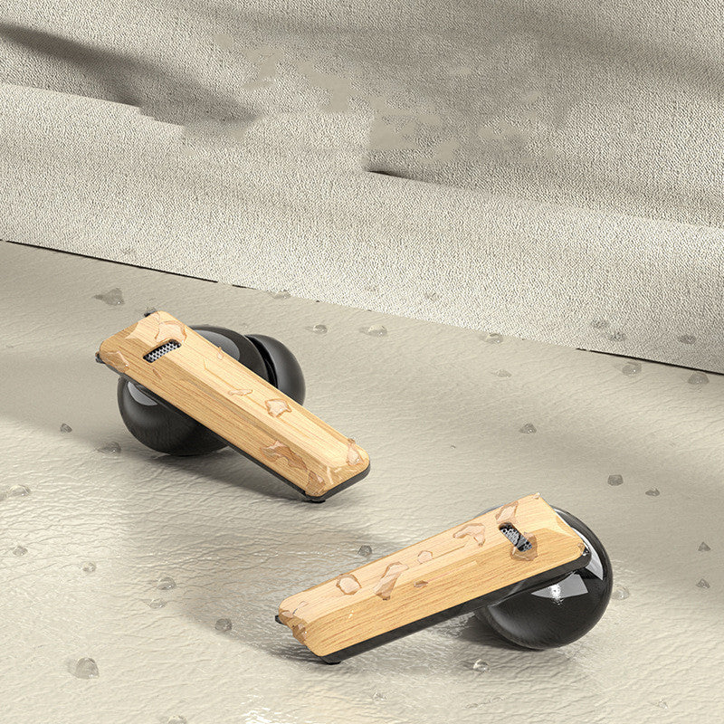 Wood Grain Wireless Sports In-ear Noise-canceling Gadgets dealsniper-net
