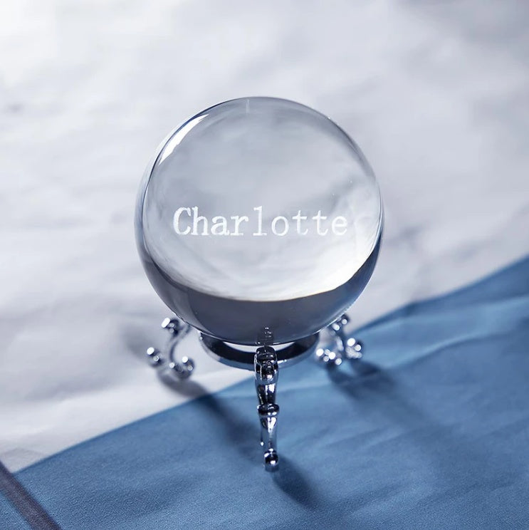Crystal Ball personalized customization Home Decor DealSniper.net 60mm With sliver base